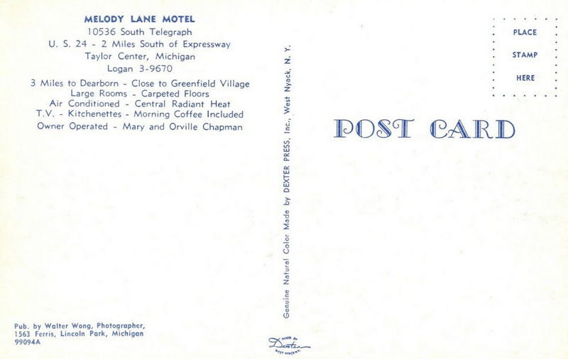 Melody Lane Motel - Old Postcard (newer photo)
